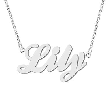 Imagem de Colar com nome gravado personalizado para mulheres e amigas, Metal, aço inoxidável
