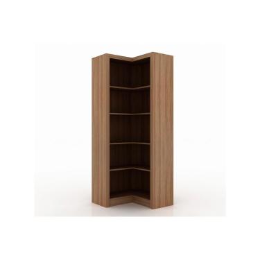 Imagem de Estante Livreiro Casal ME4132 de Canto c/ 4 Prateleiras Amêndoa - Tecno Mobili