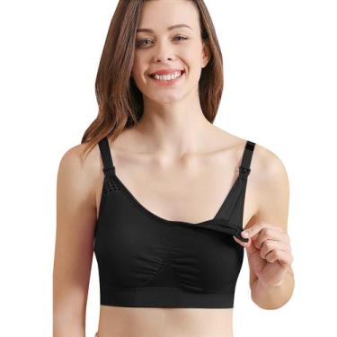 Imagem de Sutiã Pumping Bra 4HOW Seamless Wireless Maternity Bralette Black XL