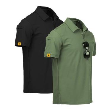 Imagem de Camisas polo masculinas ZITY, pacote com 2, manga curta para esportes 