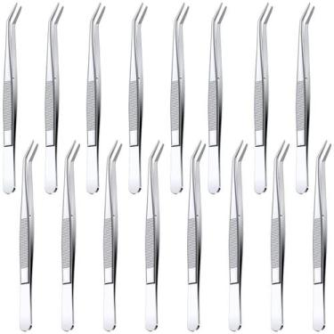 Imagem de Pinça Honoson com ponta serrilhada curva de aço inoxidável x16 pratead