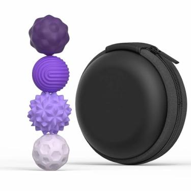 Imagem de Bolas Sensoriais Magnéticas de Silicone – Brinquedo Antiestresse e Calmante para Crianças e Adultos, Ideal para Autismo, Alívio Ansiedade (4 peças - roxo)