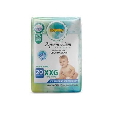 Imagem de Isababy – Fralda Super Premium Jumbo XXG 20 Unidades | Até 12h de Proteção, Toque de Algodão e Barreiras Impermeáveis