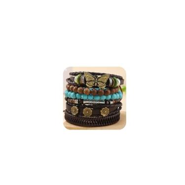 Imagem de LAKIYOYO Pulseiras turquesa ocidentais vintage empilháveis Western Cowgirl Boho cabeça de boi cacto cruz vaca stretch berloque de contas joias, Zinco, outro