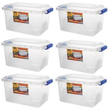 Imagem de Kit 6 Caixas Organizadora Alta Transparente 8L Tampa e Trava - Ercapla