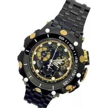 Imagem de Relógio Masculino Invcta Hybrid Black C/Dourado - Majestoso Joias e Ac