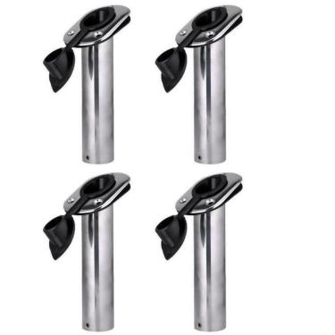 Imagem de Kit 4 Porta Caniço Inox Reforçado Inclinado Tampa Em Nylon