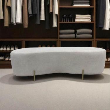 Imagem de Puff Decorativo Orgânico Alana Bouclé Bege - Mansão Decor