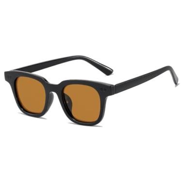 Imagem de Óculos de sol vintage com lentes para ciclismo, masculino e feminino, armação fashion, proteção UV, óculos de sol, chá