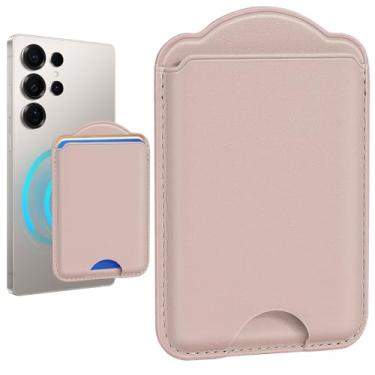 Imagem de Fjdcslwx Compatível com porta-cartão magnético Magsafe – carteira para celular série Galaxy S25, para iPhone 17/16/15/14/13/12 série para mulheres e homens para Apple Mag, ímã RFID compatível com 3