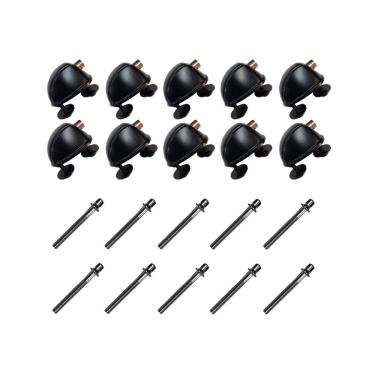 Imagem de Kit 10 Canoas Tom Caixa Preta 19.05 + 10 Parafuso 51X6Mm M6