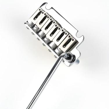 Imagem de OVSAL Ponte De Guitarra Elétrica Cromada, Tremolo 2 Pontos, 10,5 Mm, Com Bloco Latão E Peças Sela Liga Zinco Para Stratocaster 6 Cordas