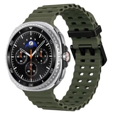 Imagem de Pulseiras esportivas marítimas compatíveis com Samsung Galaxy Watch 8 de 44 mm e 40 mm/8 Classic 46 mm, masculina e feminina, de silicone macio, respirável, impermeável, sem lacunas para Samsung