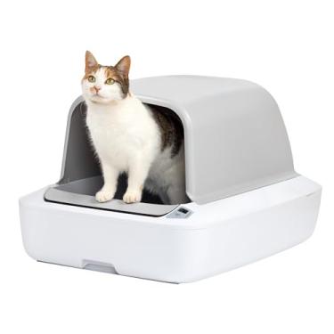 Imagem de PetSafe Caixa de areia para gatos ScoopFree Crystal Pro autolimpante – Nunca mais colher areia – Limpeza mãos livres com bandeja descartável – Menos rastreamento, melhor controle de odor – Contador de