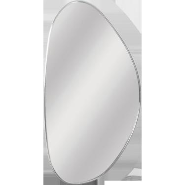 Imagem de Espelho Orgânico 43x68cm Moldura Prata Quarto Sala Banheiro