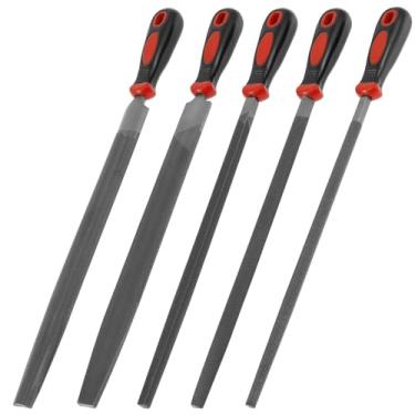 Imagem de Conjunto de limas de metal de aço carbono de 5 peças, conjunto de ferramentas de arquivamento de dentes de corte uniforme, kit de arquivos variados precisos e eficientes para moagem
