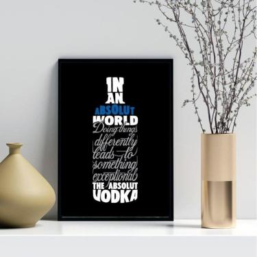 Imagem de Quadro Decorativo Garrafa De Vodka 33X24Cm - Com Vidro