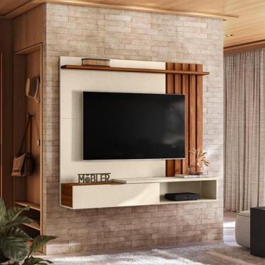 Imagem de Painel Ripado para Tv 65 Polegadas Suspenso Home Vegas - Mobler