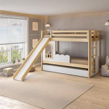 Imagem de Treliche Infantil com Janela, Escorregador e Led New Garden Casatema M