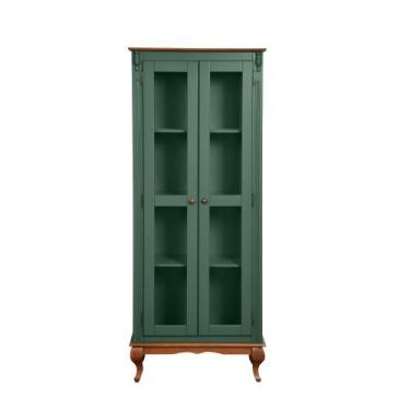 Imagem de Cristaleira 2 Portas Vidro Madeira Versalhes Verde - Belle House Mobíl