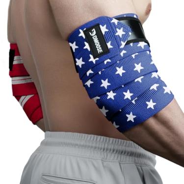 Imagem de DMoose Fitness Cotoveleiras Para Levantamento De Peso, Supino, Cross Training E Powerlifting Para Homens E Mulheres - Tiras De Cotovelo De Nylon De 40" (Par) - Aumentam A Estabilidade Das Articulações