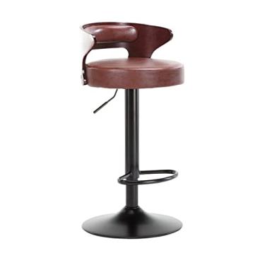 Imagem de GRFIT Cadeira de bar, mesa de frente para bar, pode levantar cadeira alta, pode girar cadeira de bar cadeira de lazer com encosto bancos de bar ajustáveis (cor: 1)