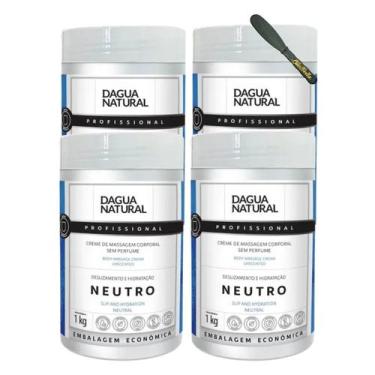 Imagem de 4kg Creme Massagem Neutro + Espátula - Hidratação S/ Perfume - D'agua 
