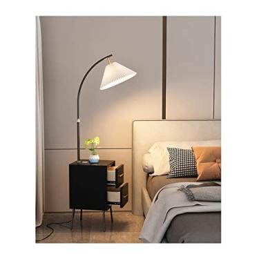 Imagem de Mesa de cabeceira com mesa de cabeceira inteligente leve mesa lateral para quarto prateleira multifuncional mesa de cabeceira (cor: A)