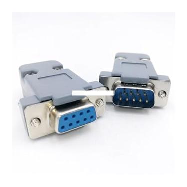 Imagem de Conector adaptador serial DB9 tipo D RS232 COM 9 pinos soquete de porta furo fêmea e instalação de parafuso macho + concha DP9 (dourado fêmea)