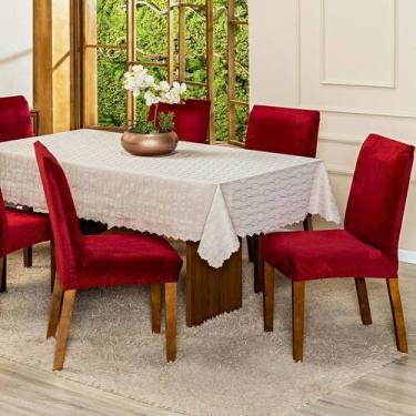 Imagem de Kit 4 Capas de Cadeira Jantar Lisa Splendore Ajustável com Elástico Te