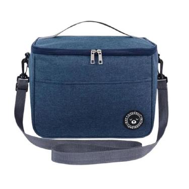 Imagem de Bolsa Térmica Azul Impermeável Fitness Academia E Passeio – Conserva Alimentos Frescos Com Estilo