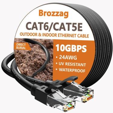 Imagem de Cabo Ethernet Brozzag 200 pés Cat5E/Cat6 10 Gbps 24AWG preto