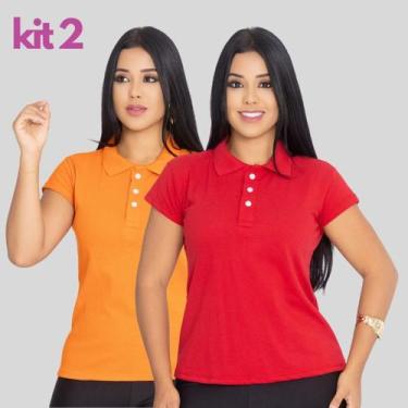 Imagem de Kit2 Camisa Gola Polo Feminina Ótimo Tecido E Acabamento - MULTI MARCA