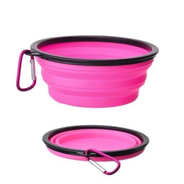 Imagem de Kit pote comedouro e bebedouro para pets viagem passeio 2 unidades - N