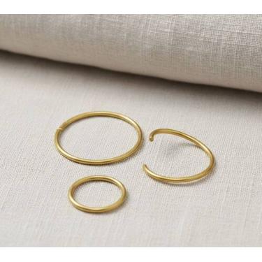 Imagem de Piercing Argola Nostril para Nariz Fininha PVD Dourada - M2 Piercing, 