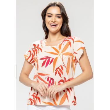 Imagem de Blusa Pau a Pique Viscose Estampada Laranja