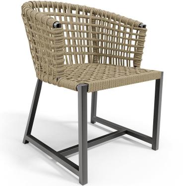 Imagem de Cadeira Decorativa Para Área Gourmet Cozinha Varanda Corda Náutica Belize D04 Bege - Lyam Decor