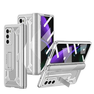 Imagem de Capa de película de vidro frontal de corpo inteiro para Samsung Galaxy Z Fold 3 4 5G Fold5 Fold4 Fold3 Fold 2 5 Fold2 Zfold3 Capa de acessórios de telefone, prata, para samsung Z Fold 4