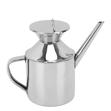 Imagem de Lata de óleo de aço inoxidável multiuso recipiente de molho de soja vinagre para cozinhar garrafa de vinho com alça (com alça)