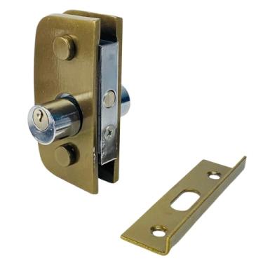 Imagem de Kit Fechadura Central 1520 com Espelho 1504A para Porta Pivotante de Vidro Temperado com Guarnição (Bronze)