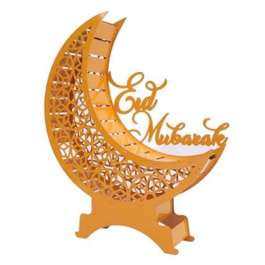 Imagem de Luocute Ornamento de Lua Com Iluminação, Arte Em Ferro, Decoração de Mesa Oca para Mesa de Jantar, Mesa de Cabeceira e Janela