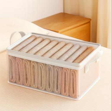 Imagem de Caixa Organizadora Dobrável para Guarda-Roupa - Malha Respirável, Multiuso para Roupas, Cosméticos e Brinquedos(Transparente,3pcs)