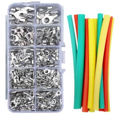 Imagem de Conjunto de terminais de prensa a frio de 320 peças, conectores de cobre desencapado tipo SNB/RNB/OT/UT, kit de bloco de terminais de fio sortido conector de fio