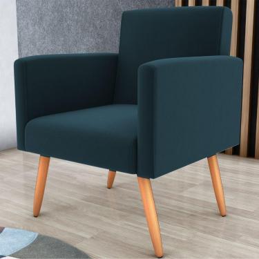 Imagem de Poltrona Para Decoração Sara Suede Petróleo