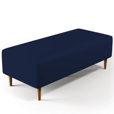 Imagem de Puff Pés Palito 120x50cm Couro Sintético Azul Marinho