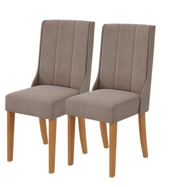 Imagem de Kit 2 Cadeiras Celina Suede Animale Bege Amendoa Clean