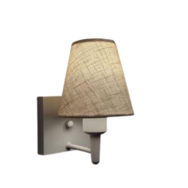 Imagem de Arandela Quadrada Md-2034 Branco Cúpula Em Tecido Cone Rustico Bege - Bivolt