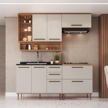 Imagem de Cozinha Modulada 5 Peças com Nicho Decorativo Balcão para Cooktop Isabelle Freijó / Arenas