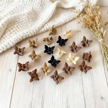 Imagem de Mini grampos de cabelo de borboleta, conjunto de 20 grampos de cabelo de plástico, acessórios de cabelo femininos, pegas de cabelo pequenas para uso diário, festa