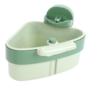 Imagem de Yinhing Ventosa Rack de Canto Triangular Pia Filtro Cesto Filtro de Drenagem Pia Filtro de Canto Com Ventosa Poderosa para Isolamento de Resíduos de Cozinha Organização de Bancada (Verde)